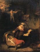 REMBRANDT Harmenszoon van Rijn The Holy Family with Angels USA oil painting reproduction